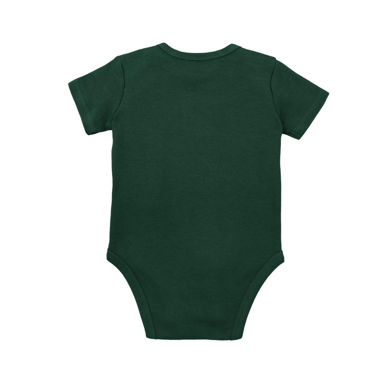 Baby Boys and Girls Green/Heather Gray Michigan State Spartans 3-Pack Bodysuit, Bib and Bootie Set