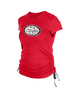 Women's Red San Francisco 49ers Ruched Side T-Shirt
