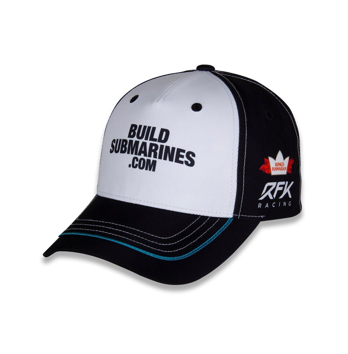 Мужская кепка Checkered Flag Sports White/Black Brad Keselowski BuildSubmarines.com Uniform Adjustable Hat — фото 1