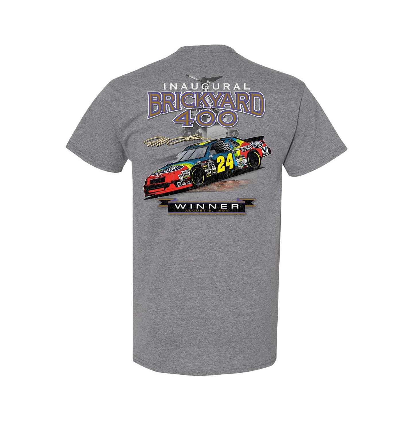 Мужская футболка Hendrick Motorsports Team Collection Heather Charcoal Jeff Gordon 1994 Indy Brickyard 400 Winner — фото 3