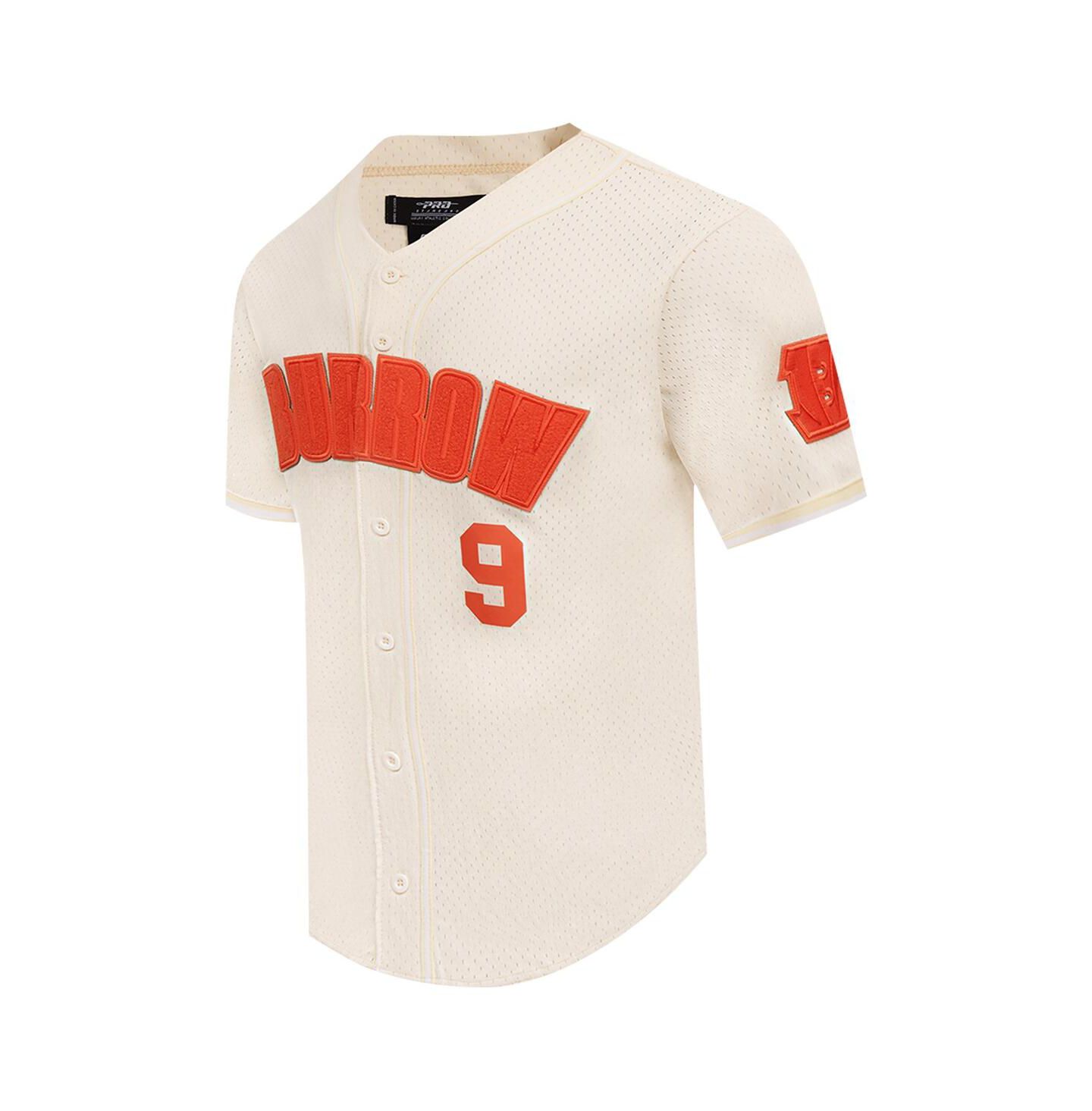 Мужской топ Pro Standard Joe Burrow Cream Cincinnati Bengals Name & Number Triple Tonal Button-Up Baseball Jersey — фото 2