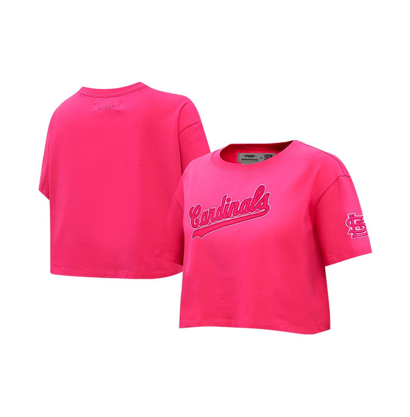 Женская футболка Pro Standard Pink St. Louis Cardinals Triple Pink Boxy Cropped — фото 1