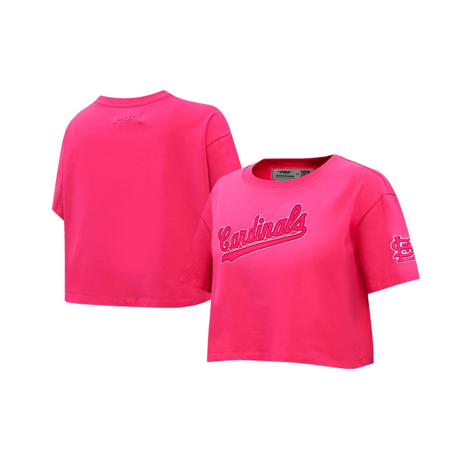 Women's Pink St. Louis Cardinals Triple Pink Boxy Cropped T-Shirt