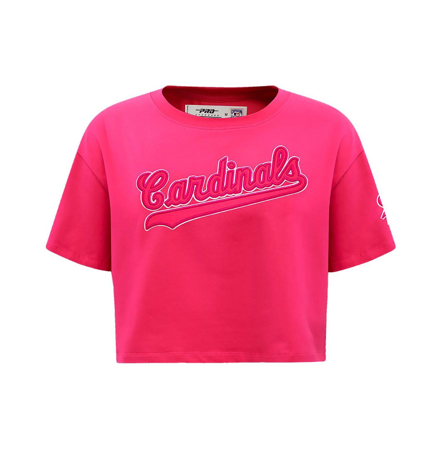 Женская футболка Pro Standard Pink St. Louis Cardinals Triple Pink Boxy Cropped — фото 3