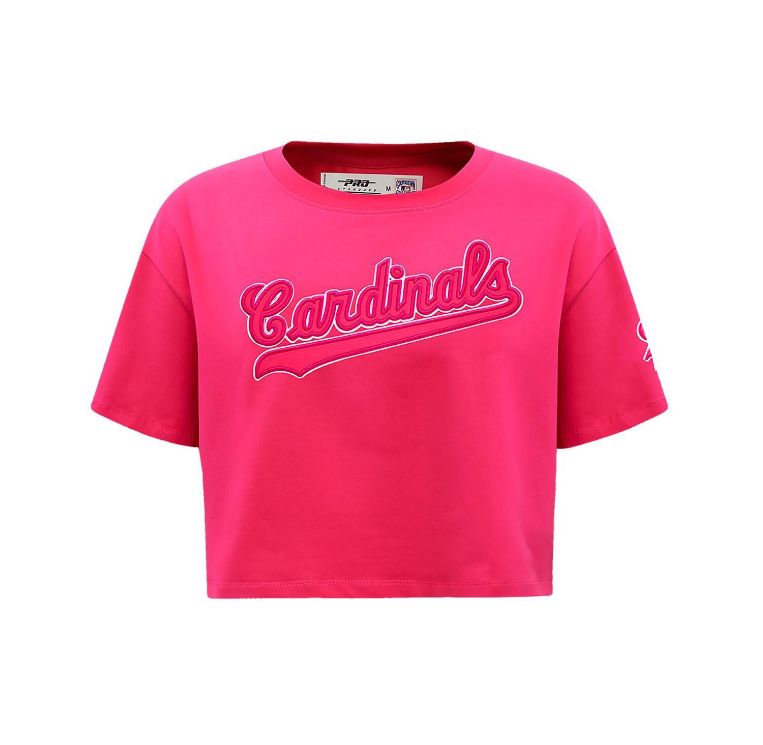 Women's Pink St. Louis Cardinals Triple Pink Boxy Cropped T-Shirt