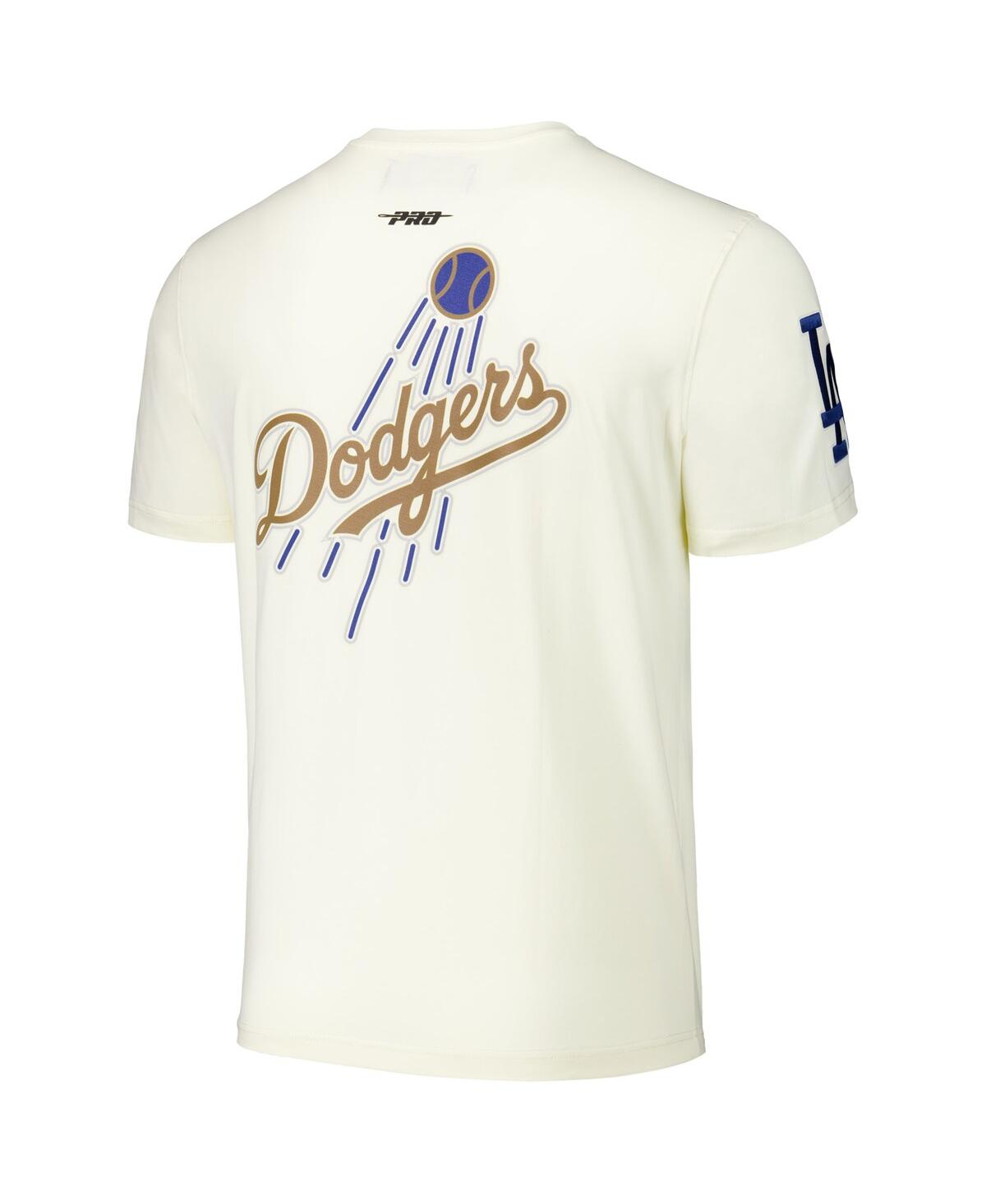 Pro Standard Men'sLos Angeles Dodgers Club Member Badge T-Shirt - Cream