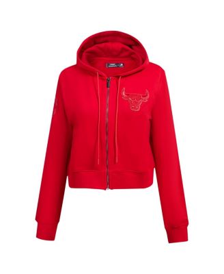 Women's Red Chicago Bulls Triple Tonal Full-Zip Hoodie