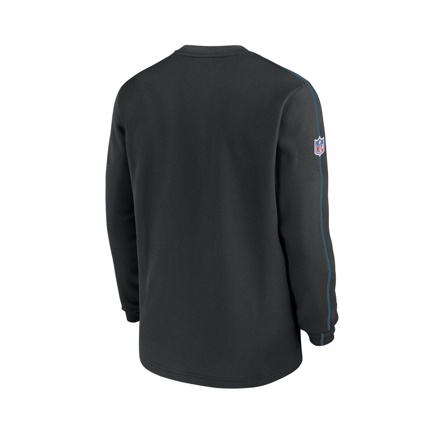 Men's Black Jacksonville Jaguars Throwback Alternate Logo Coach Long Sleeve Top