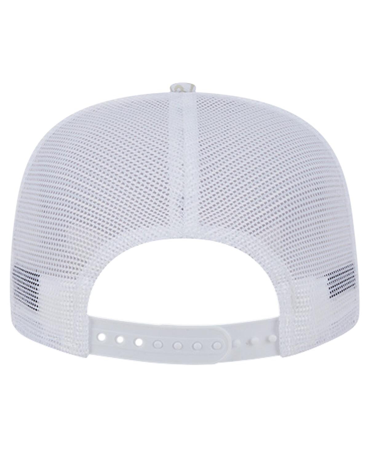 New Era Men's White Los Angeles Angels Logo Dunes A-frame Trucker 9fifty Snapback Hat In White
