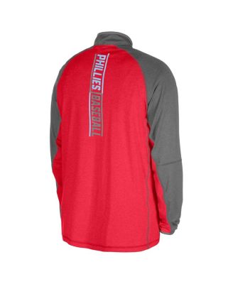 Men's Red Philadelphia Phillies Father's Day Raglan Quarter-Zip Top