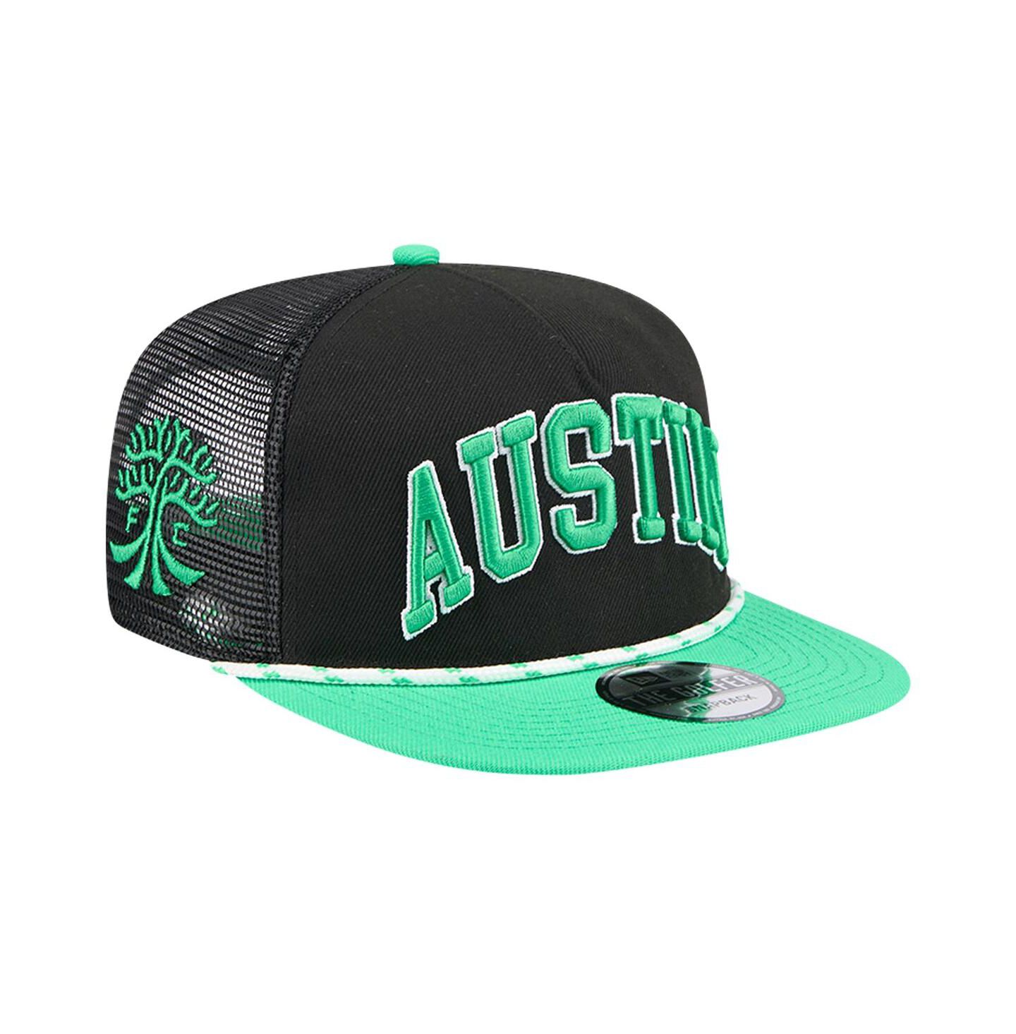 Мужская кепка New Era Black Austin FC Throwback Golfer Snapback Hat — фото 1