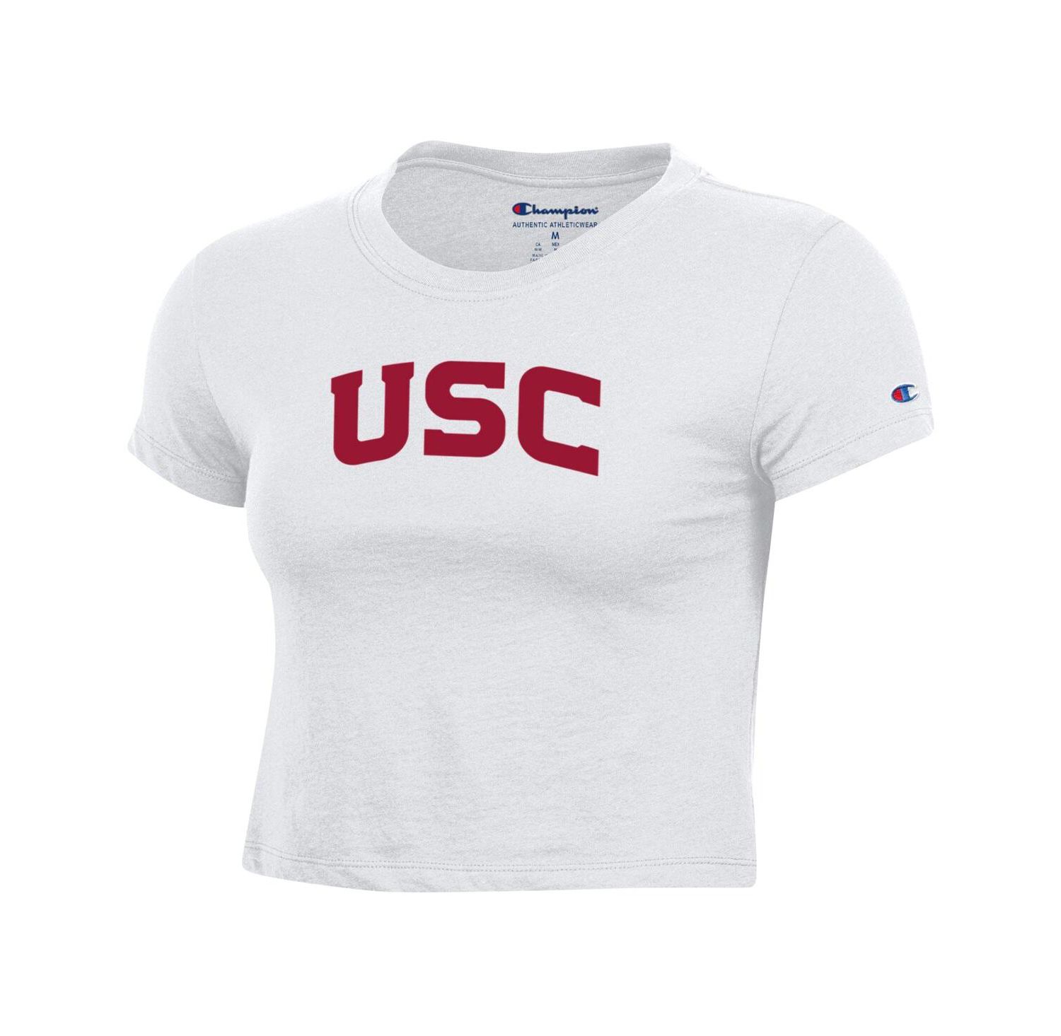 Women's White USC Trojans Core Baby T-Shirt
