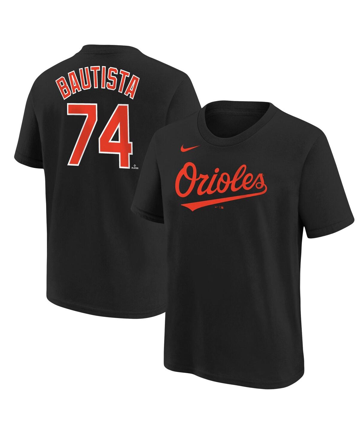 Nike Kids' Big Boys And Girls Felix Bautista Black Baltimore Orioles Name Number T-shirt