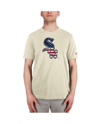 Men's Cream Chicago White Sox Americana Flag Fill T-Shirt