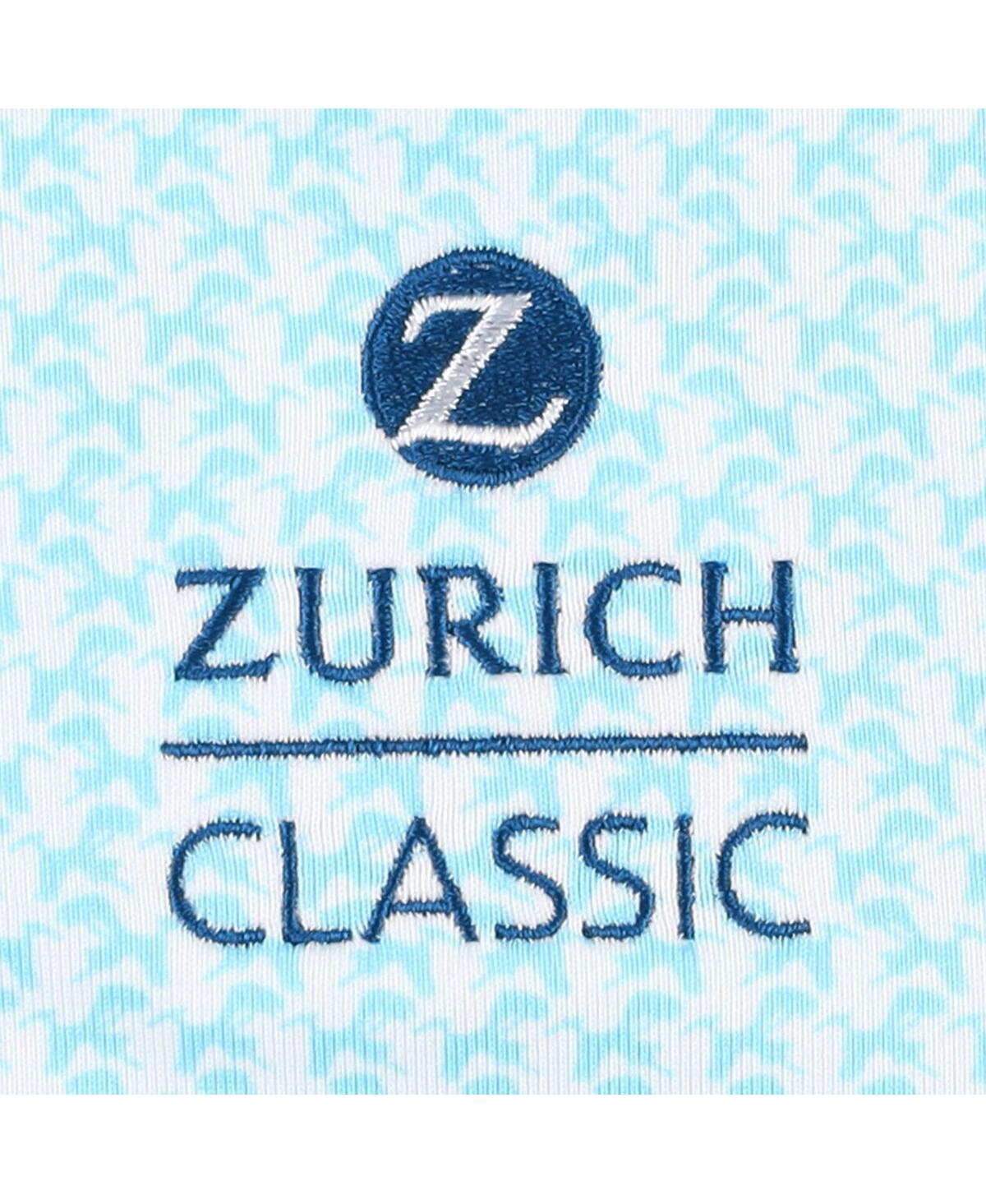 Under Armour Men'sLight Blue the Zurich Classic Playoff 3.0 Crane Print Polo - White, Light Blue
