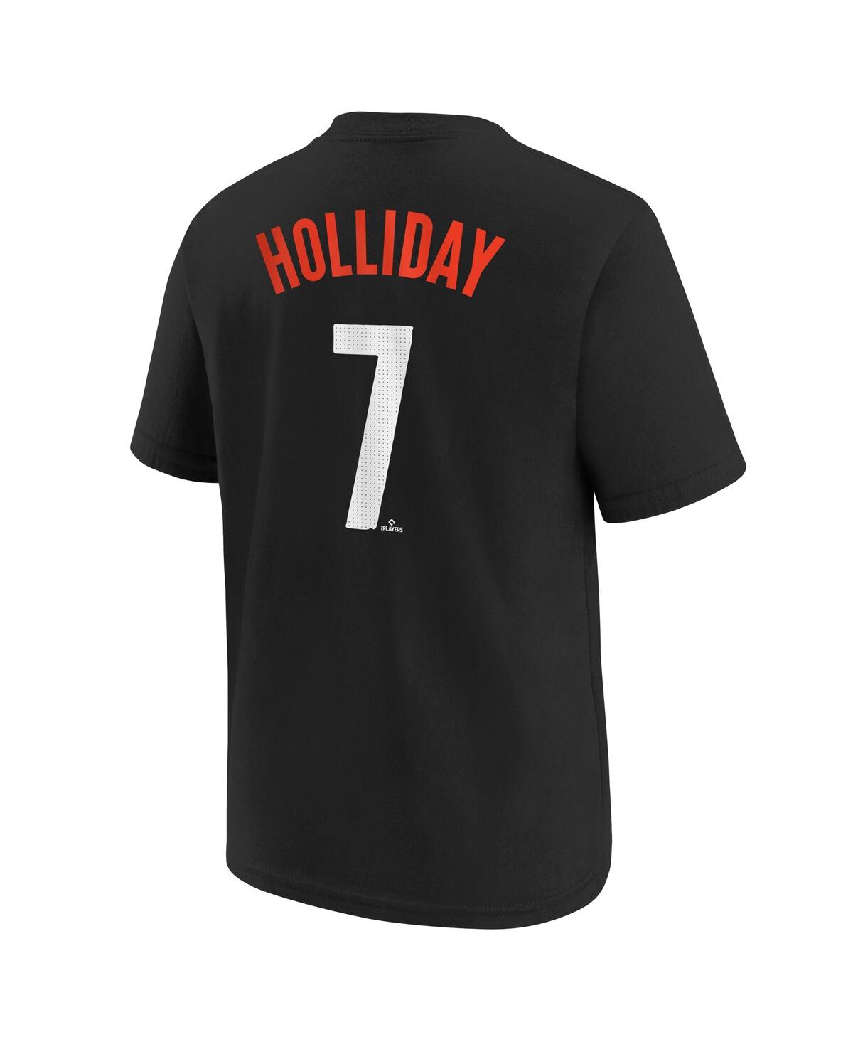Nike Big Boys and Girls Jackson HollidayBaltimore Orioles City Connect Player Name Number T-Shirt - Black