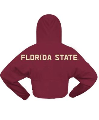 Women's Garnet Florida State Seminoles Oversized Cropped Pullover Hoodie