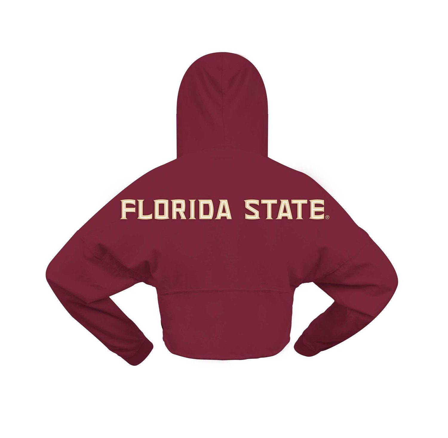 Women's Garnet Florida State Seminoles Oversized Cropped Pullover Hoodie