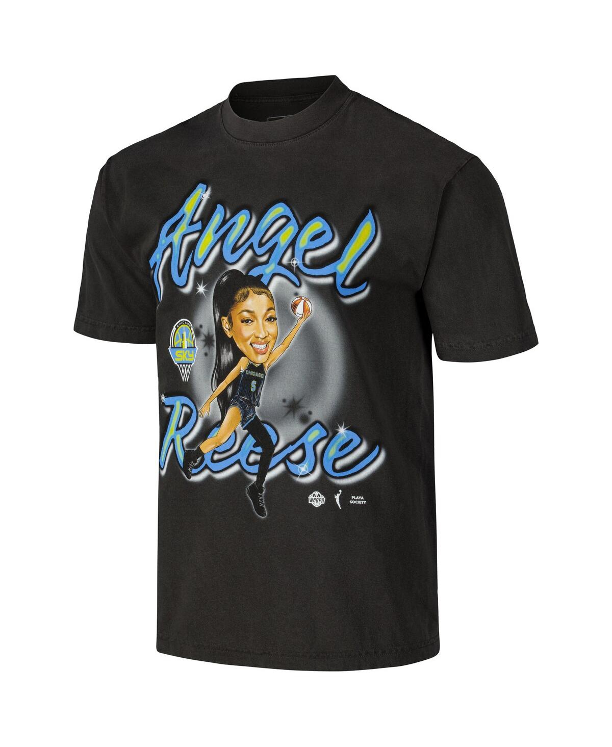 Playa Society Men's And Women's Angel Reese Black Chicago Sky Draft T-shirt In Black