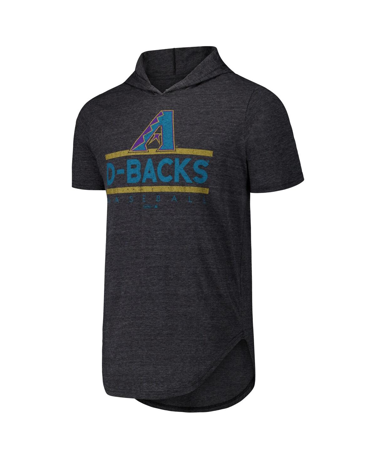 Majestic Men'sArizona Diamondbacks Tri-Blend Hoodie T-Shirt - Black