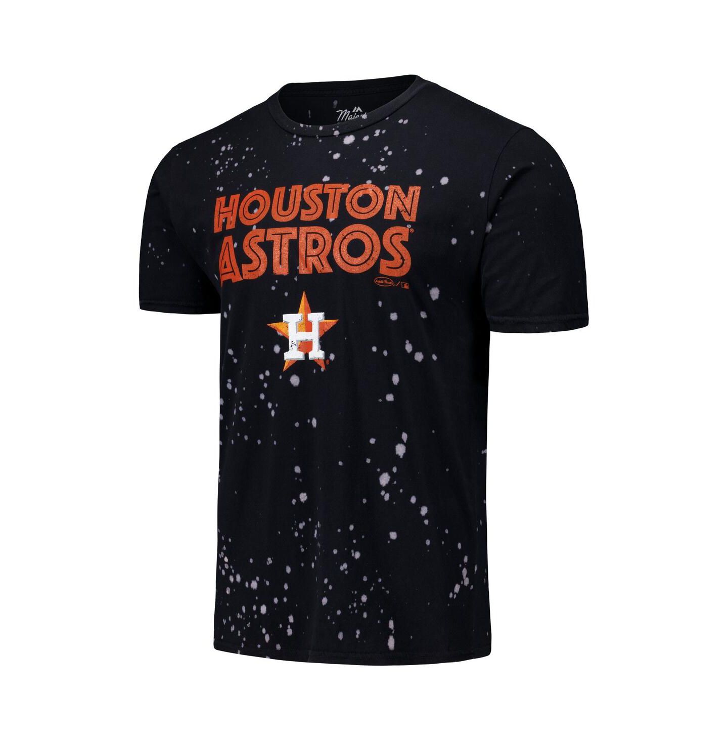 Мужская футболка Majestic Black/White Houston Astros Splatter — фото 3