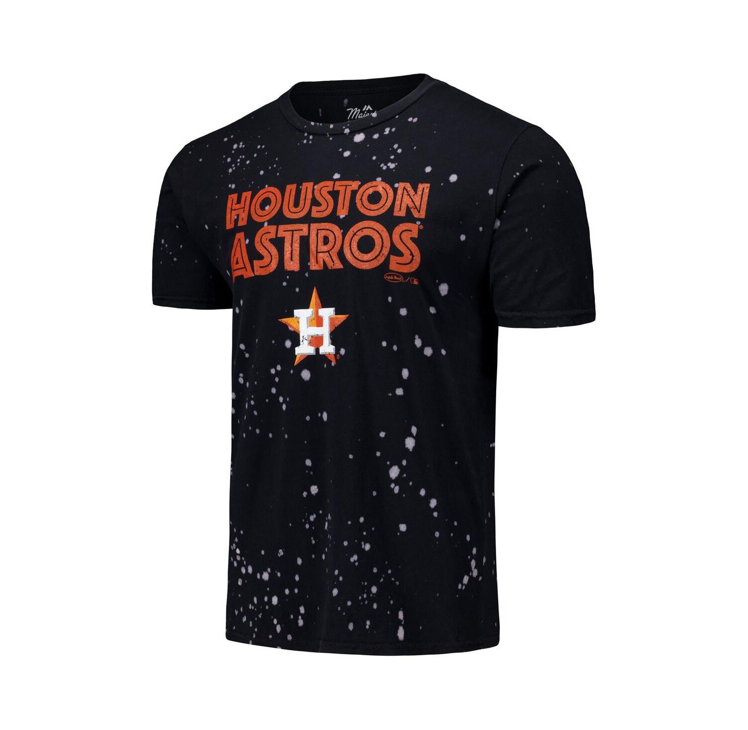Men's Black/White Houston Astros Splatter T-Shirt