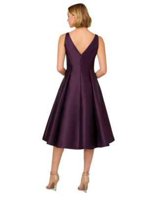 Women's Boat-Neck Fit & Flare Midi Dress