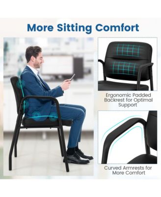 Waiting Room Chair No Wheels Set of 6 with Integrated Armrests for Reception