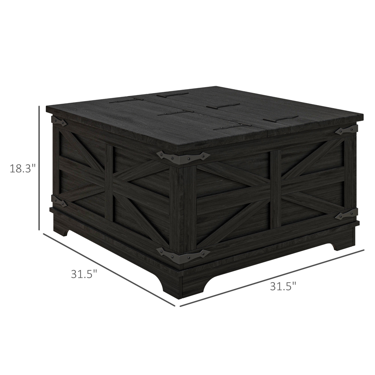 Homcom Coffee Table with Flip Top Hidden Storage, Square Center Table White