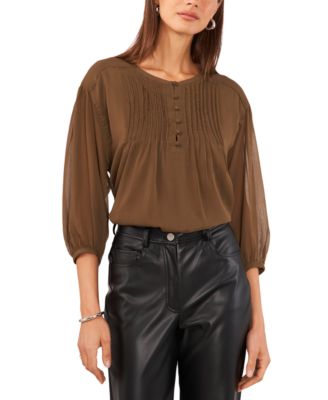 1.STATE - Women's 3/4-Sleeve Pin-Tuck Blouse