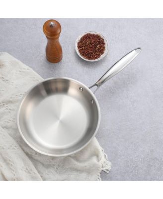 9.5" and 11" Tri-Ply Stainless Steel Nonstick Open Fry Pan with Premium Magnetic Stainless Exterior, Aluminum Core, Set of 2