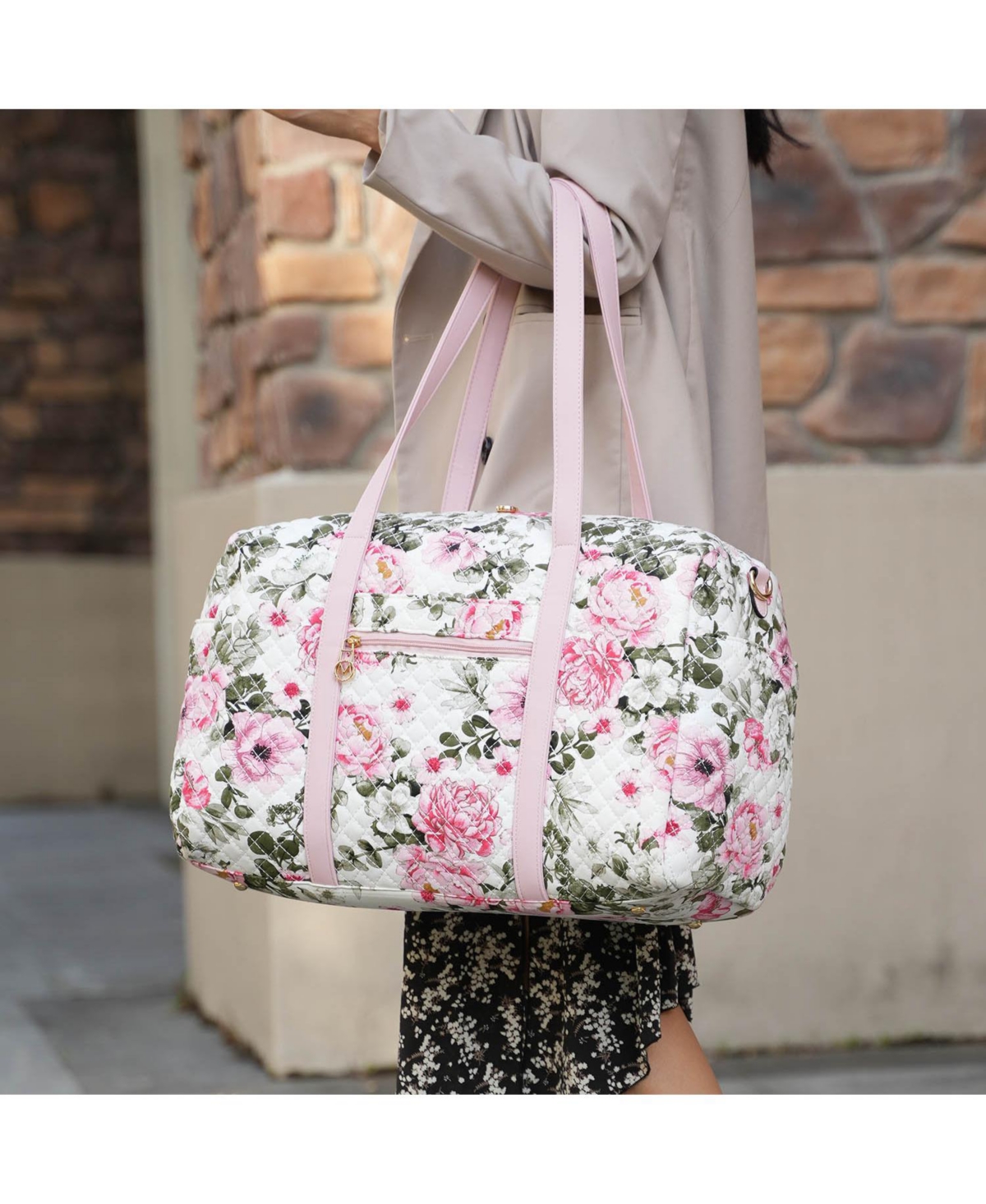Mkf Collection Khelani Quilted Cotton Botanical Pattern Duffle Bag by Mia K