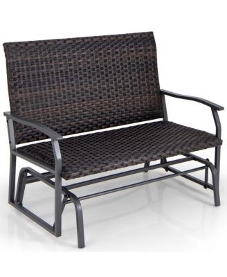 2-Person Outdoor Swing Glider Bench with Quick Dry Foam Seat & Heavy-Duty Metal Gliding Arms