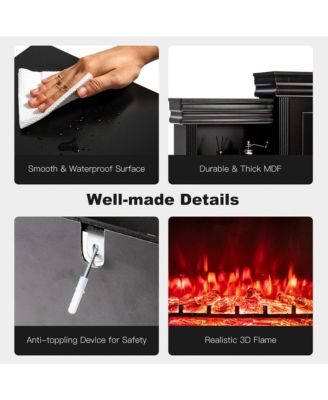 70'' Fireplace TV Stand Media W/ 28.5'' 750W/1500W Electric Fireplace