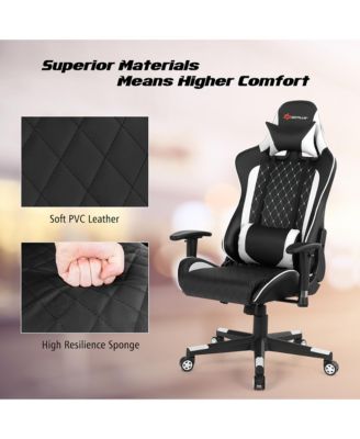 Massage Gaming Chair Reclining Racing Chair w/Lumbar Support