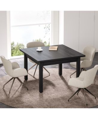 2-4 Person Wood Farmhouse Dining Table with Wooden Legs Oak Top for Small Space