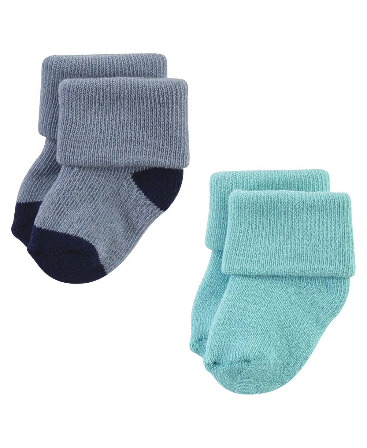 Hudson Baby Baby Boys Cotton Rich Newborn and Terry Socks,- Navy taupe