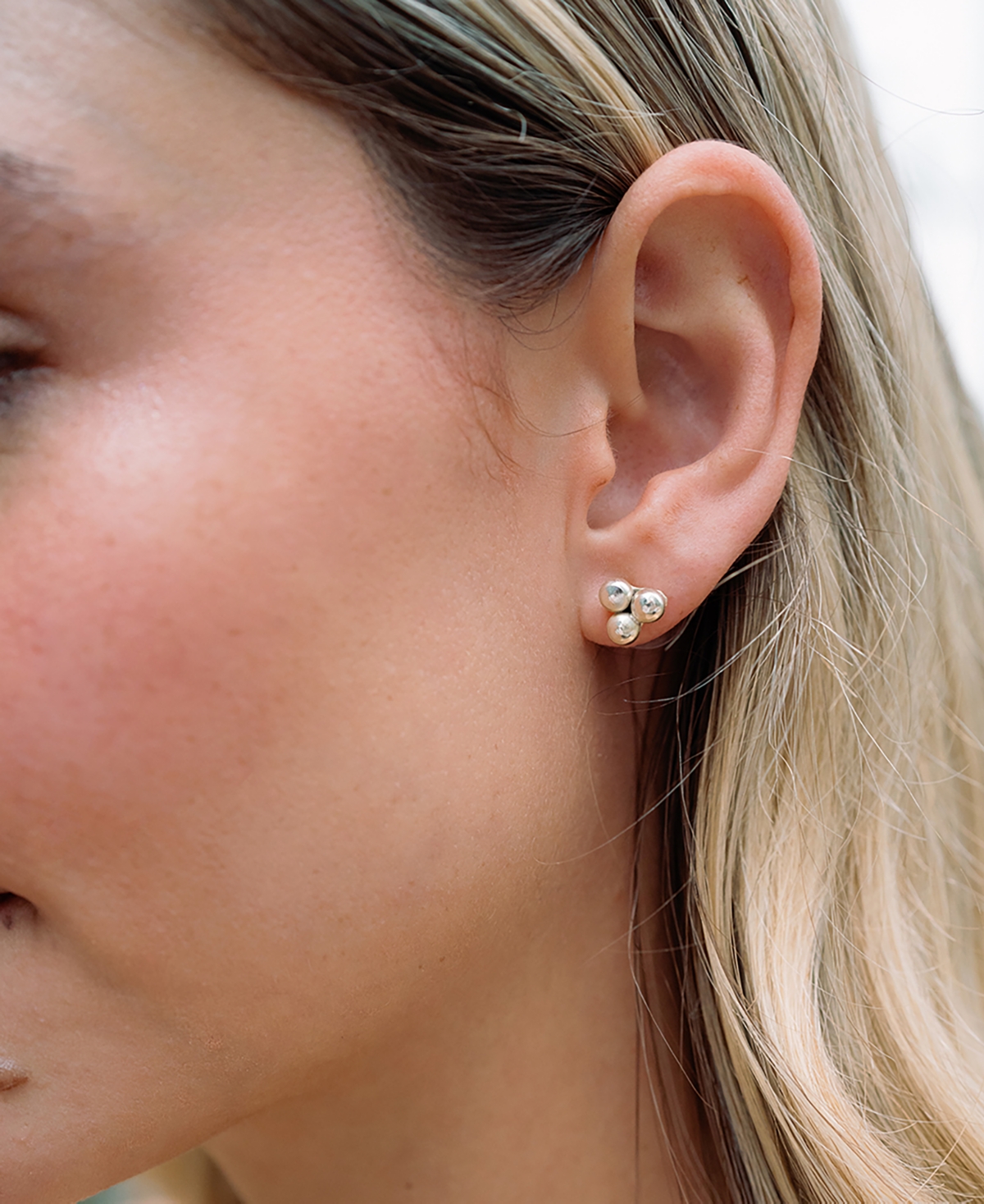 Matr Boomie Diya Silver Stud And Hoop Earrings In Silver