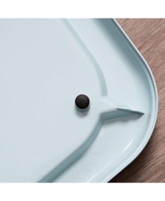  Pad Holder, Fits 17"x24" or Larger, Medium, Puppy Dog Pad Hoder, Secured Latches, Non-Skid Rubber Feet, High Polish Finish for Easy Cleaning, Leak Protection, Dog Potty Tray, Blue