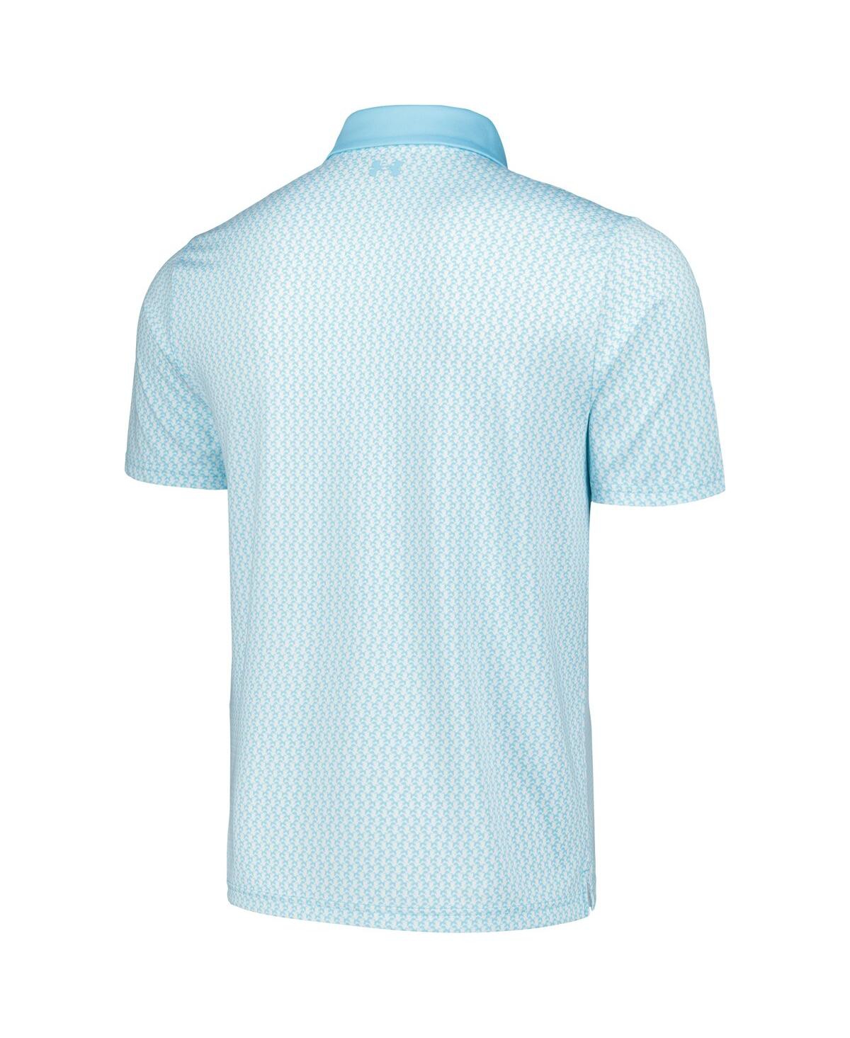 Under Armour Men'sLight Blue the Zurich Classic Playoff 3.0 Crane Print Polo - White, Light Blue