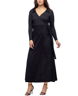 Women's Comfortable Collared Wrap Maxi Dress