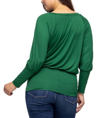 Women's Round Neck Long Sleeve Banded Bottom Top
