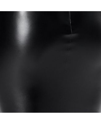 Women's Faux Leather Skirt Dress