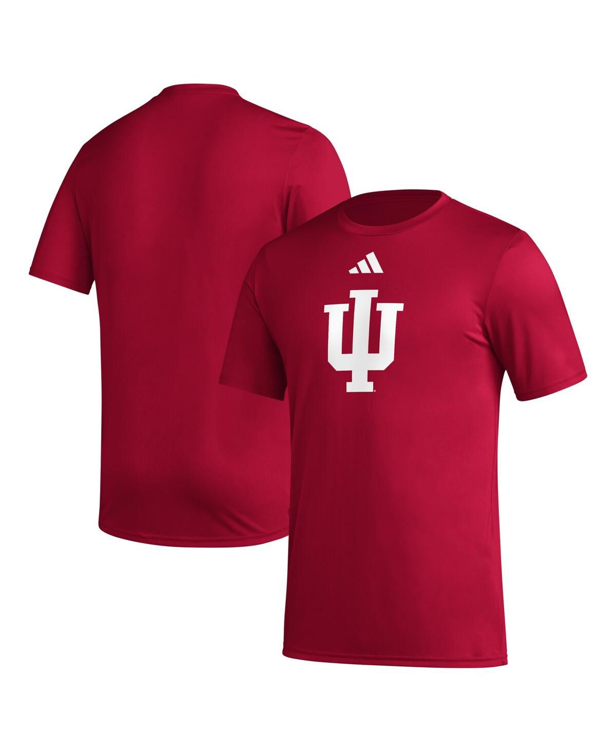 Мужская малиновая футболка с логотипом Indiana Hoosiers Primary Locker для подготовки к игре AEROREADY