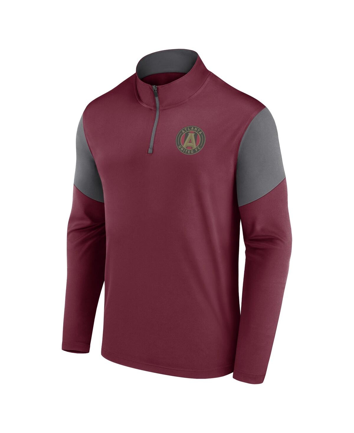 Fanatics Men's Red Atlanta United Fc Logo Quarter-zip Top In Red