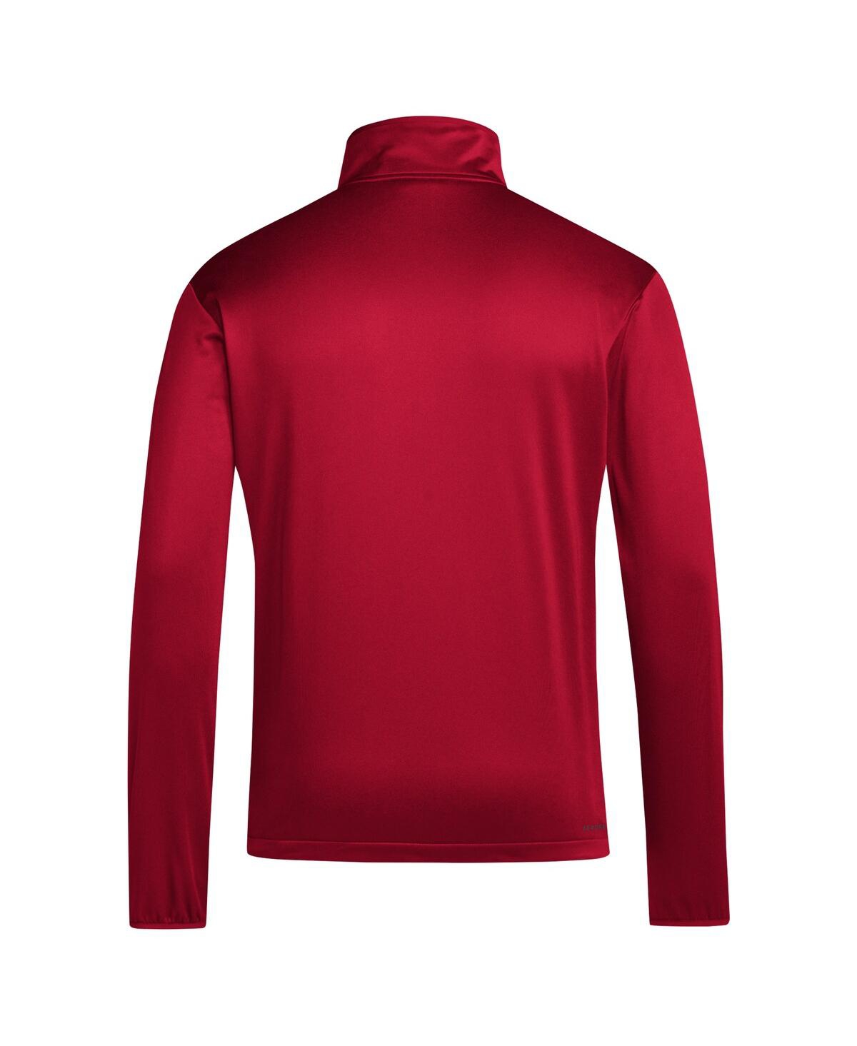 Adidas Men'sIndiana Hoosiers Coaches Sideline Quarter-Zip Top - Crimson