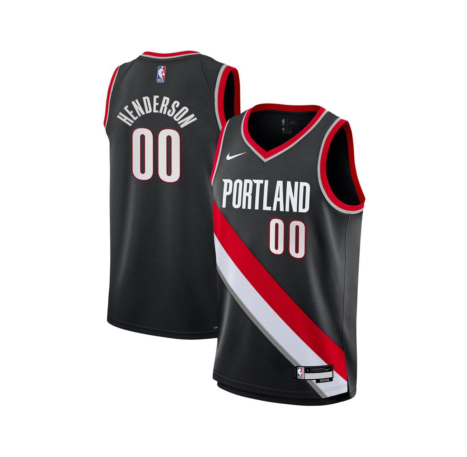 Big Boys and Girls Scoot Henderson Black Portland Trail Blazers Swingman Jersey - Icon Edition