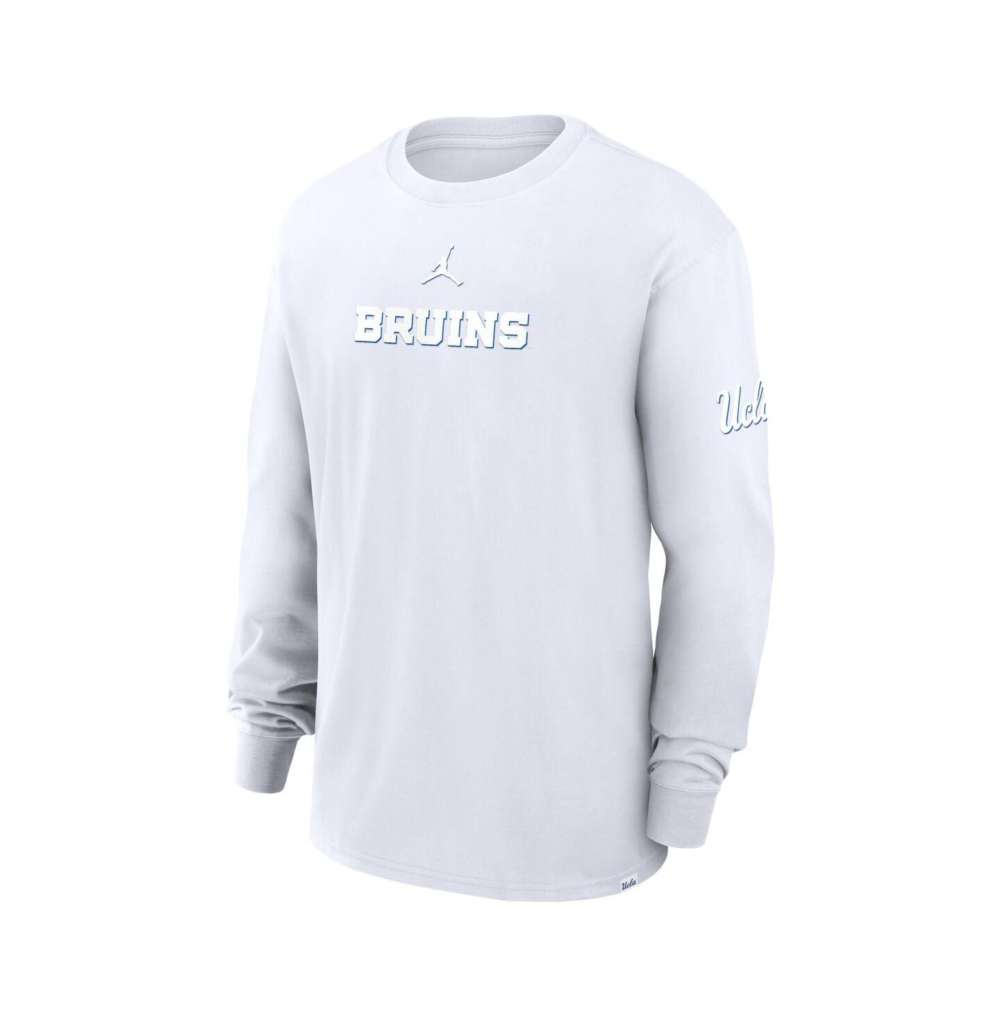 Мужская футболка Jordan White Ucla Bruins 2-Hit Statement Max9 Long Sleeve — фото 3