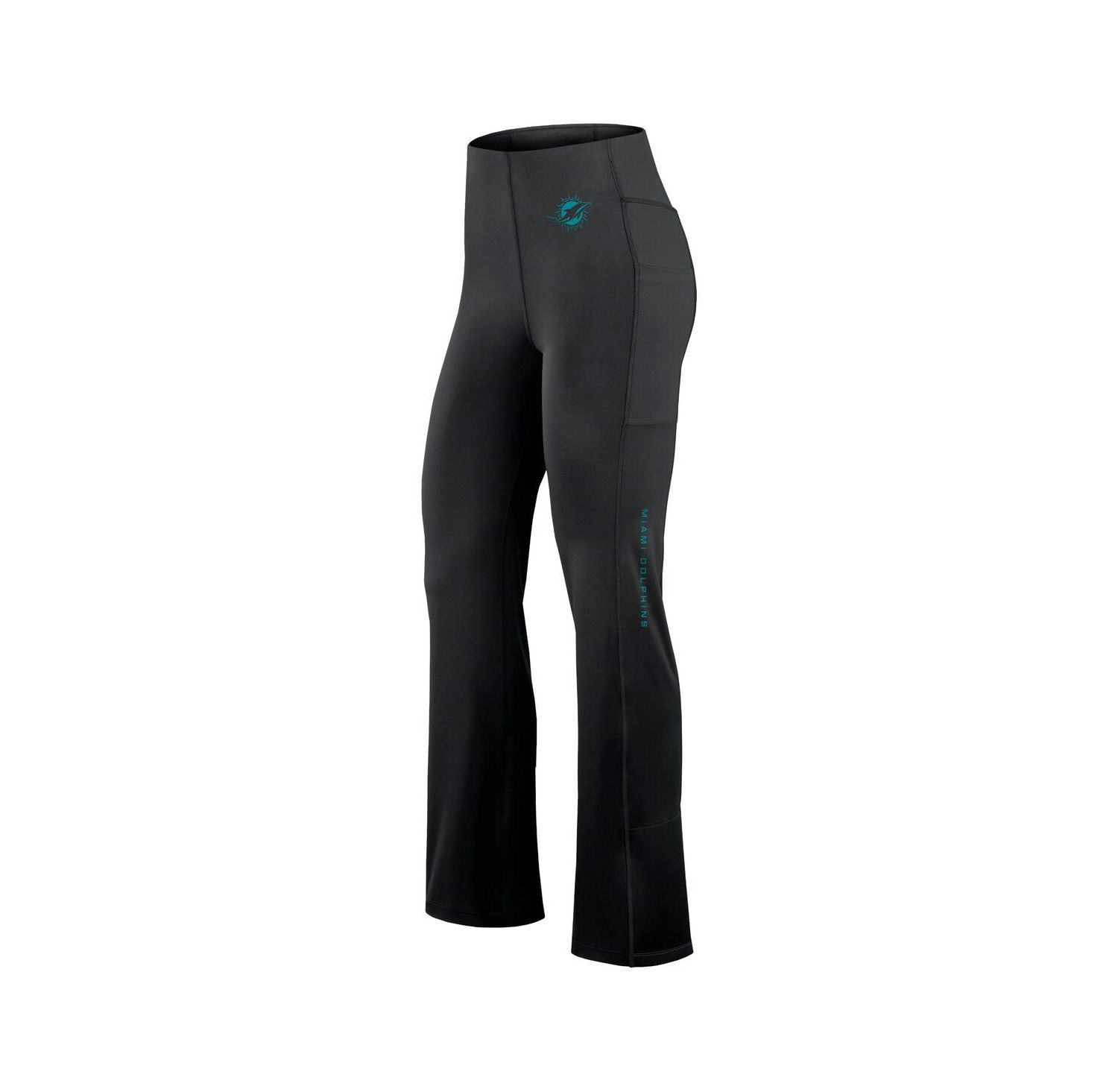 Women's Black Miami Dolphins Studio Fitted Flared Leggings