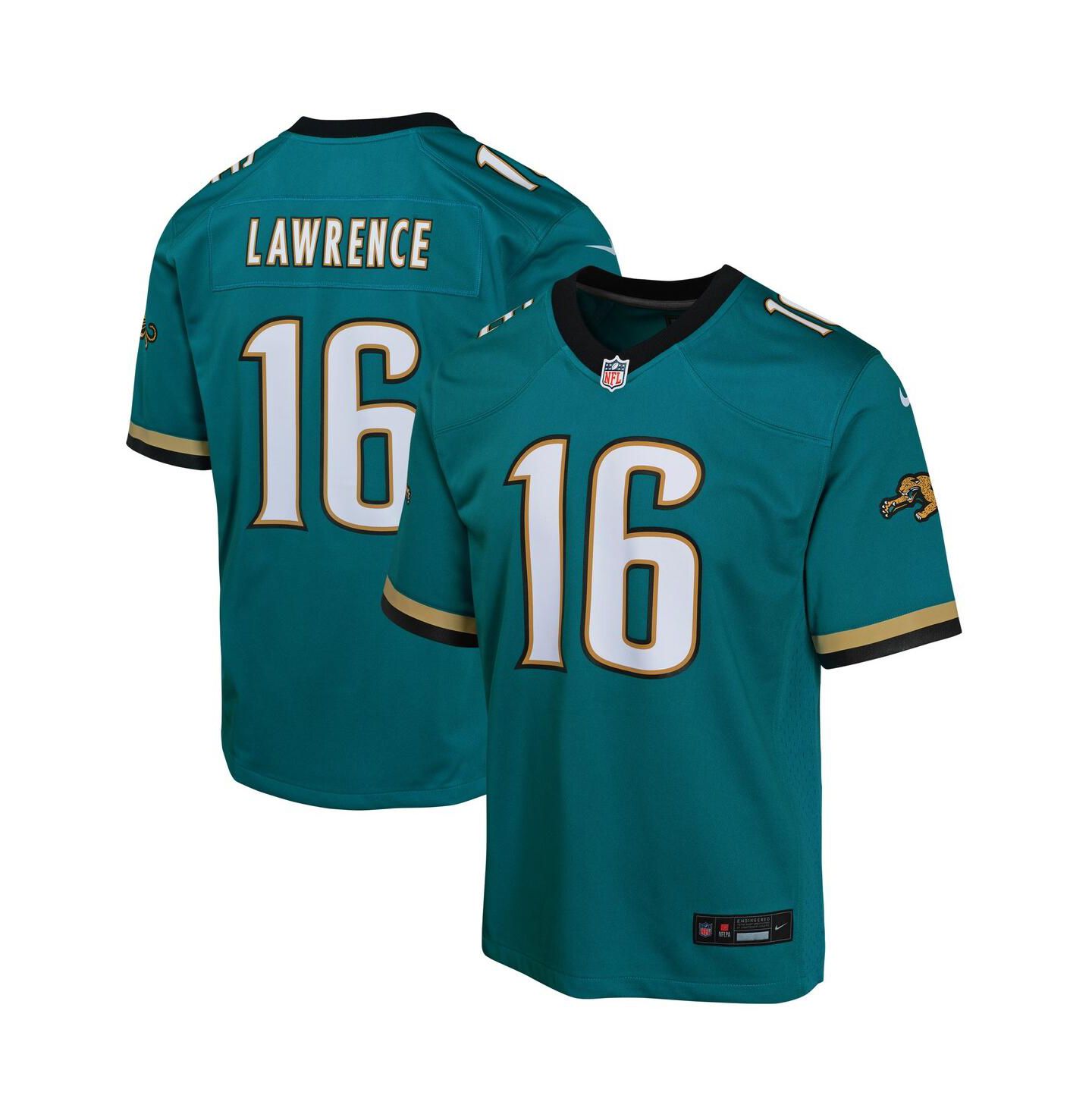 Детское джерси Nike Trevor Lawrence Jacksonville Jaguars Prowler Throwback Player Game, цвет: Бирюзовый — фото 1